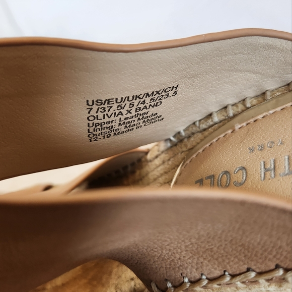 Kenneth Cole NY  Tan  Olivia X Band‎ wedge espadrilles sandal - Picture 2 of 5
